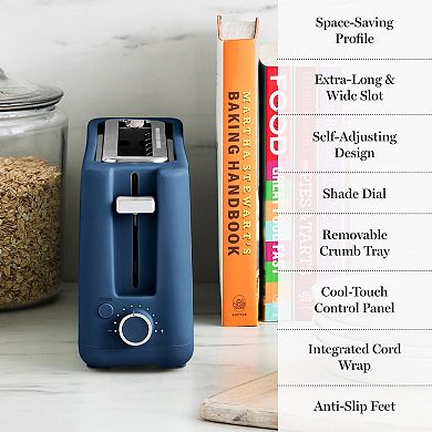Martha Stewart Long Slot 2 Slice Toaster in Linen