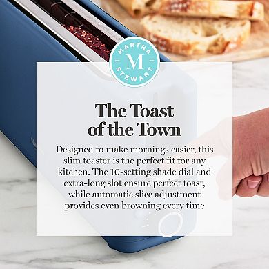 Martha Stewart Long Slot 2 Slice Toaster in Linen
