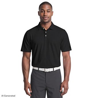 Men’s PGA Tour Mini Geo Jacquard Short Sleeve Golf Polo Shirt