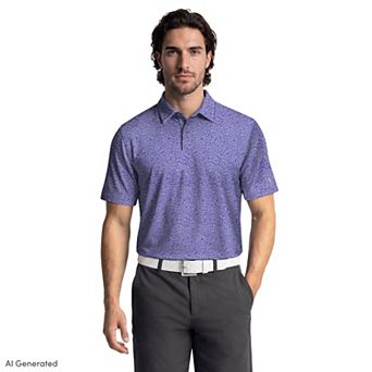 Men’s PGA Tour Twill Print Short Sleeve Golf Polo Shirt