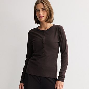 Women's FLX Wander Fitted Rib Henley Tee