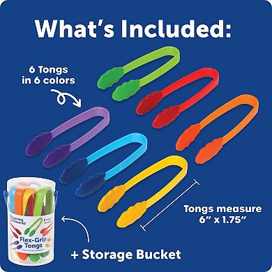 Learning Resources Flex-Grip Tongs 6-Pack