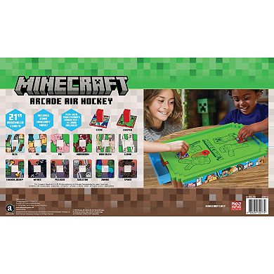 Merchant Ambassador Minecraft Arcade Air Hockey - Overworld - Premium Series Motorized Tabletop Game