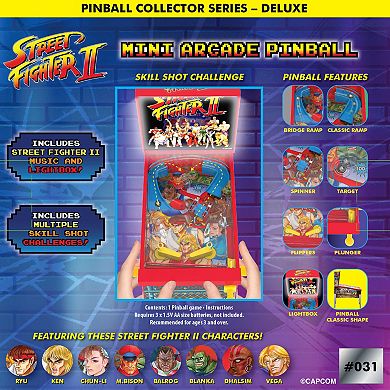 Merchant Ambassador Street Fighter II: Mini Arcade Pinball Tabletop Game
