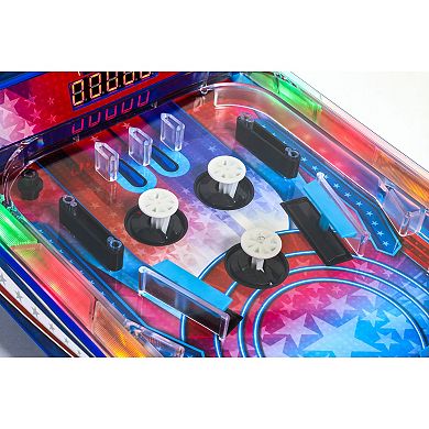 Merchant Ambassador Retro Arcade Electronic Pinball Game with Vibrating Bumpers & LED Lights