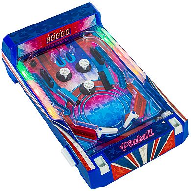 Merchant Ambassador Retro Arcade Electronic Pinball Game with Vibrating Bumpers & LED Lights