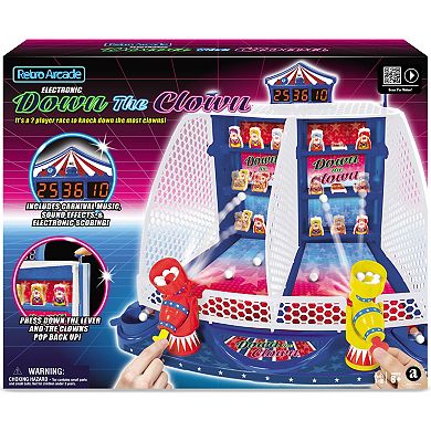 Merchant Ambassador Retro Arcade Electronic Down The Clown Tabletop Game With Sound Effects