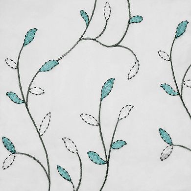 Creative Home Ideas Wavy Leaves Sheer Single Window Curtain Panel