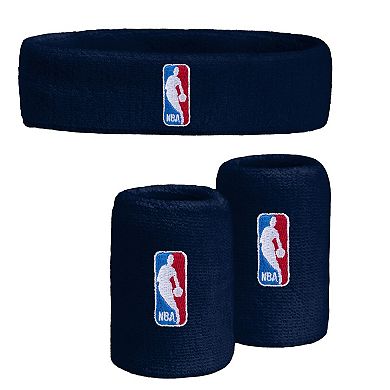 NBA Navy 3-Pack Headband & Wristband Combo Set