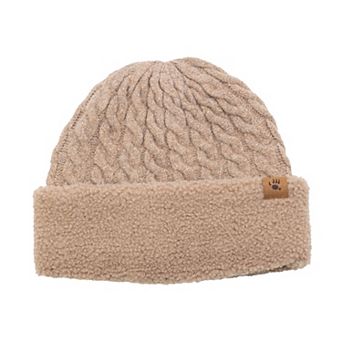 Women's Bearpaw Cable Knit Faux Shearling Lined Hat