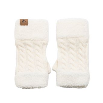 Women's Bearpaw Knit Faux Shearling Fingerless Gloves