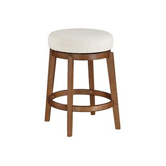 Lex Swivel Stool, Backless, Boucle