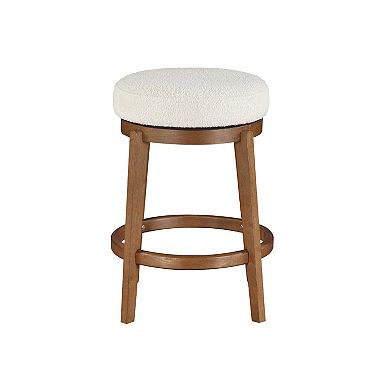 Lex Swivel Stool, Backless, Boucle