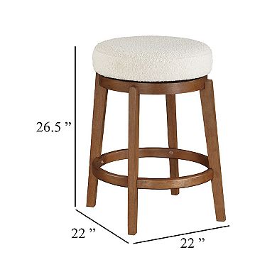 Lex Swivel Stool, Backless, Boucle