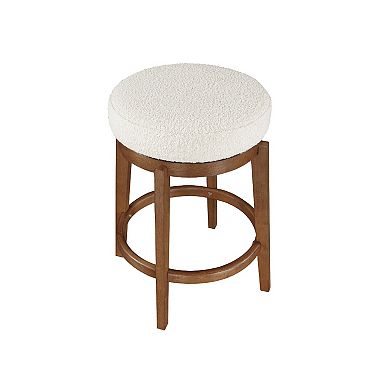 Lex Swivel Stool, Backless, Boucle