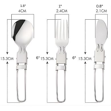 Portable Cutlery Set - Folding Spoon, Fork & Knife for Camping, Travel, and Lunch