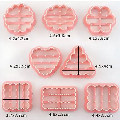 Plastic Biscuit and Cookie Cutter Set 8 Pcs