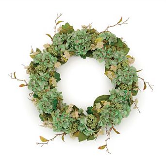 HomeRoots 32" Green Daisy Artificial Wreath