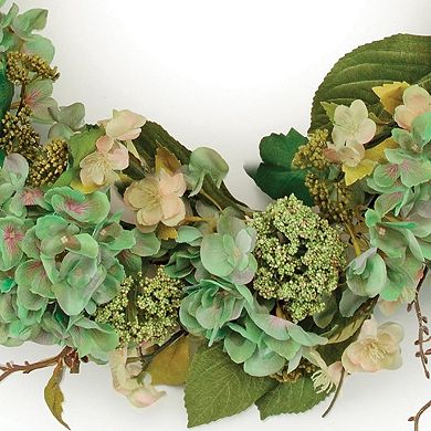 HomeRoots 32" Green Daisy Artificial Wreath