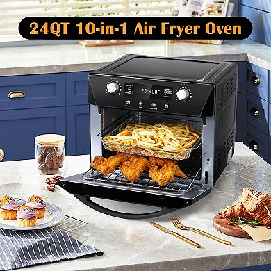 24 qt. 10-In-1 Multi-Functional Toaster Ovens with 10 Cooking Method Selections