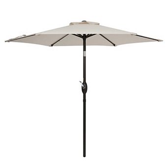 7.5 ft Outdoor Patio Umbrella, Shade Market Umbrella Outside With Crank for Garden, Deck and Pool