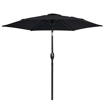 7.5 ft Outdoor Patio Umbrella, Shade Market Umbrella Outside With Crank for Garden, Deck and Pool