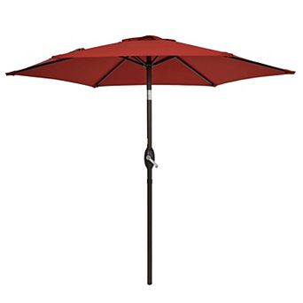 7.5 ft Outdoor Patio Umbrella, Shade Market Umbrella Outside With Crank for Garden, Deck and Pool