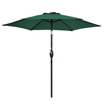 7.5 ft Outdoor Patio Umbrella, Shade Market Umbrella Outside With Crank for Garden, Deck and Pool