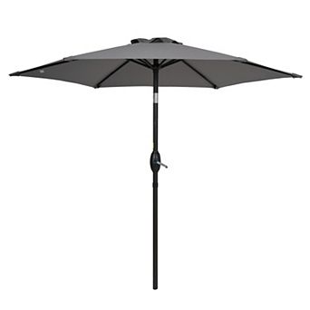 7.5 ft Outdoor Patio Umbrella, Shade Market Umbrella Outside With Crank for Garden, Deck and Pool