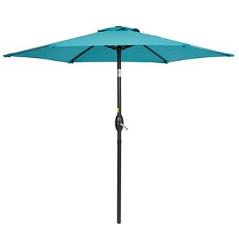 7.5 ft Outdoor Patio Umbrella, Shade Market Umbrella Outside With Crank for Garden, Deck and Pool