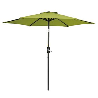 7.5 ft Outdoor Patio Umbrella, Shade Market Umbrella Outside With Crank for Garden, Deck and Pool
