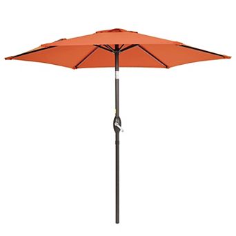 7.5 ft Outdoor Patio Umbrella, Shade Market Umbrella Outside With Crank for Garden, Deck and Pool