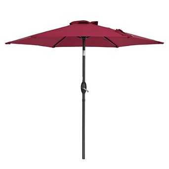 7.5 ft Outdoor Patio Umbrella, Shade Market Umbrella Outside With Crank for Garden, Deck and Pool