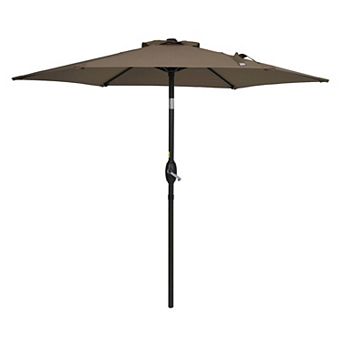 7.5 ft Outdoor Patio Umbrella, Shade Market Umbrella Outside With Crank for Garden, Deck and Pool