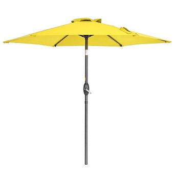7.5 ft Outdoor Patio Umbrella, Shade Market Umbrella Outside With Crank for Garden, Deck and Pool