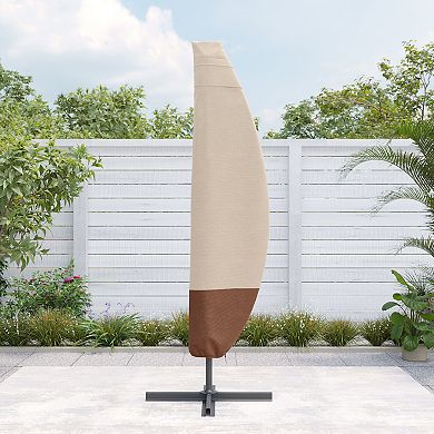 600D UV Patio Umbrella Covers Rainproof for Offset Hanging Cantilever Umbrellas (Fits 9ft-11ft)