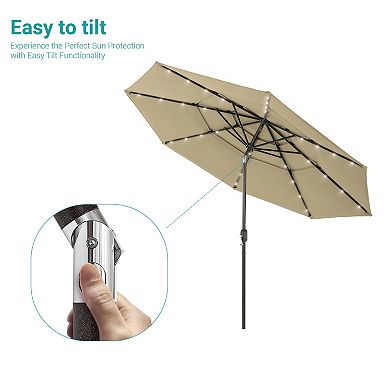 10ft LED 3-layer Patio Umbrella - Stylish, Durable, and Sun-Protective