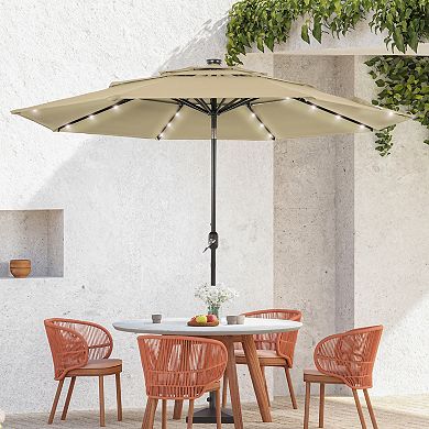 10ft LED 3-layer Patio Umbrella - Stylish, Durable, and Sun-Protective