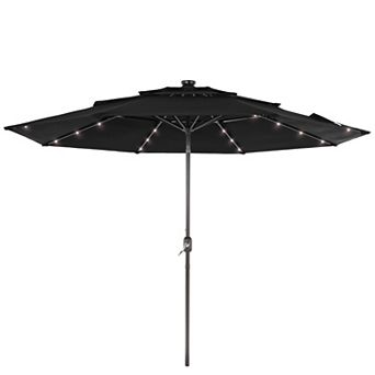 10ft LED 3-layer Patio Umbrella - Stylish, Durable, and Sun-Protective