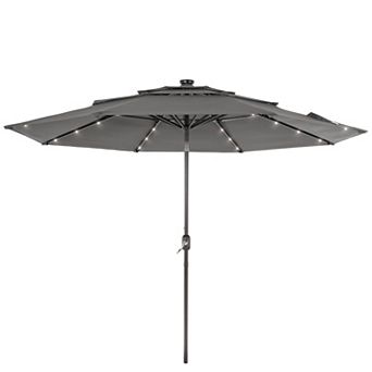 10ft LED 3-layer Patio Umbrella - Stylish, Durable, and Sun-Protective