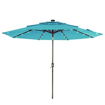 10ft LED 3-layer Patio Umbrella - Stylish, Durable, and Sun-Protective
