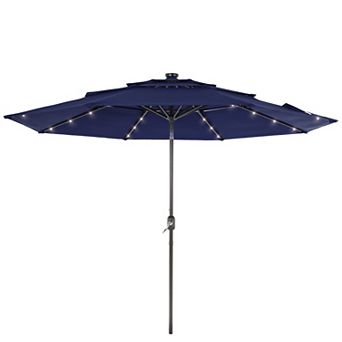 10ft LED 3-layer Patio Umbrella - Stylish, Durable, and Sun-Protective
