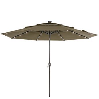 10ft LED 3-layer Patio Umbrella - Stylish, Durable, and Sun-Protective