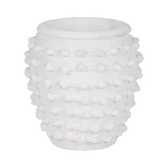Decorative Ceramic Planters with Bubble Texture - Indoor and Outdoor - 9" White
