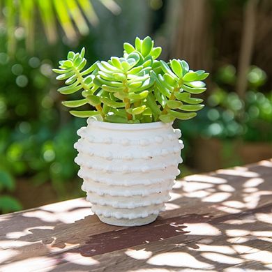 Decorative Ceramic Planters with Bubble Texture - Indoor and Outdoor - 9" White
