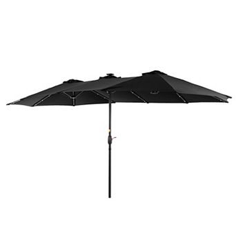15×9ft LED Double-sided Patio Umbrella - Stylish, Durable, and Sun-Protective