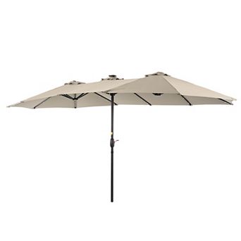 15×9ft LED Double-sided Patio Umbrella - Stylish, Durable, and Sun-Protective