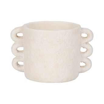 Pottery Arch Handle Planter - Indoor and Outdoor - 7", White