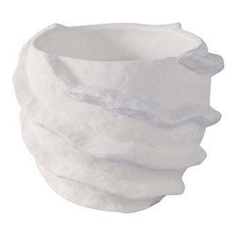 Decorative Ceramic Flower Pot - Indoor and Outdoor - 5" White