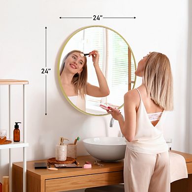 Round Wall Mirror 24 Inch Bathroom Vanity Mirror